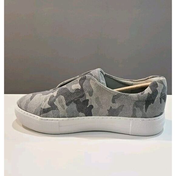 J/Slides NEW Womens 8.5M Alara1 Suede Leather Camo Grey Slip-On Sneakers - Picture 3 of 11